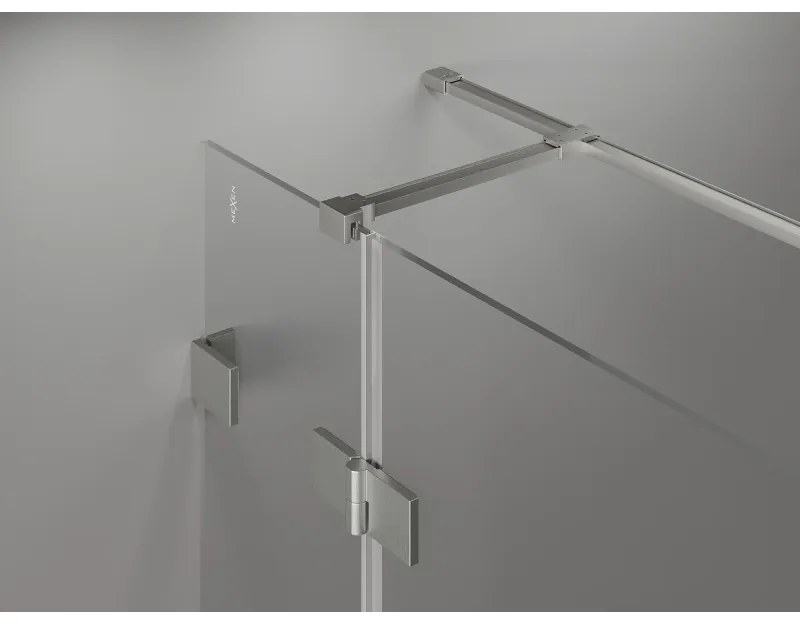 Mexen Lunar T, sklápací sprchový kút ľavý 135 x 110 cm, 8mm číre sklo, oceľový profil, 834T-135-110-97-00-L