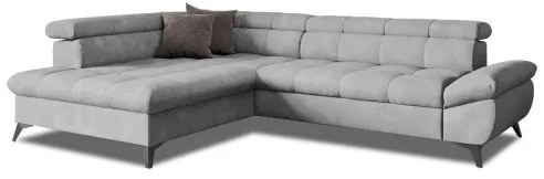 Rozkladacia rohová sedacia súprava do L MARANO ľavá sivá