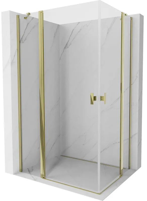 Mexen, Mexen Mist Duo výklopný sprchový kút 95 x 85 cm, transparentný, zlatý - 8A4-095-085-50-00