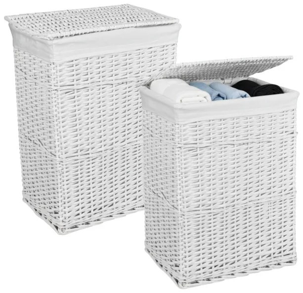 Sada košov na bielizeň biela 72 l a 114 l