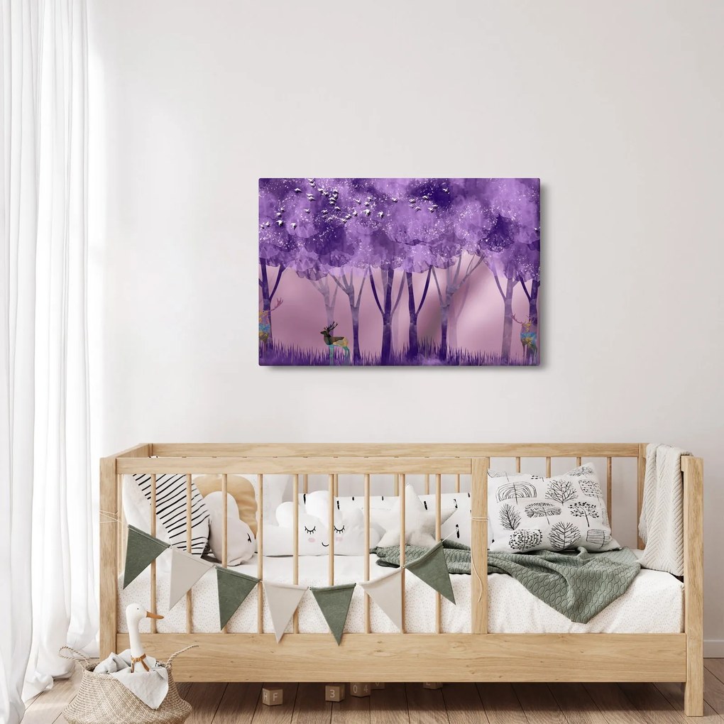 Obraz - Jelene v magickom lese (90x60 cm)