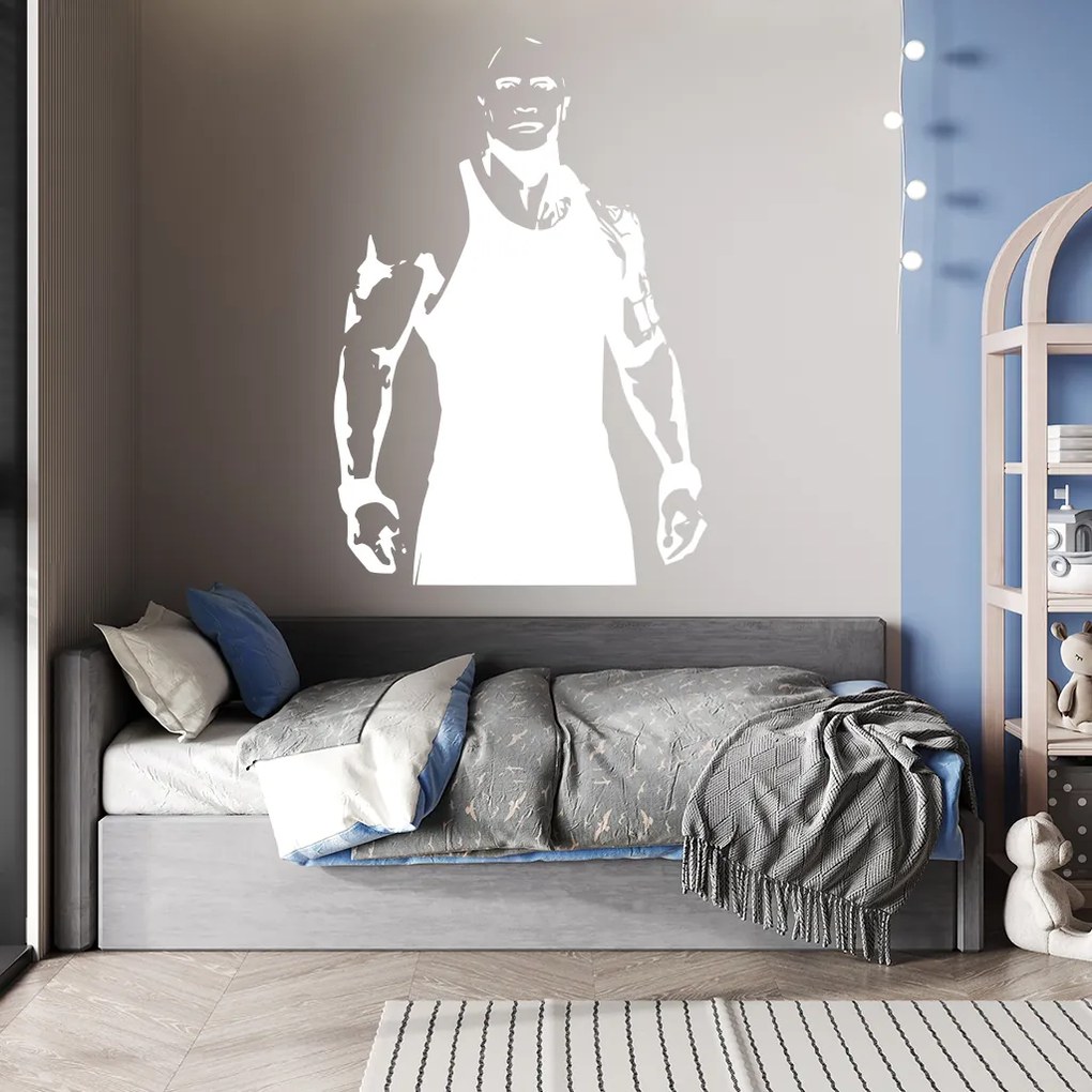 Veselá Stena Samolepka Dwayne Johnson The Rock Farba: fialová, Veľkosť: 80 x 55 cm
