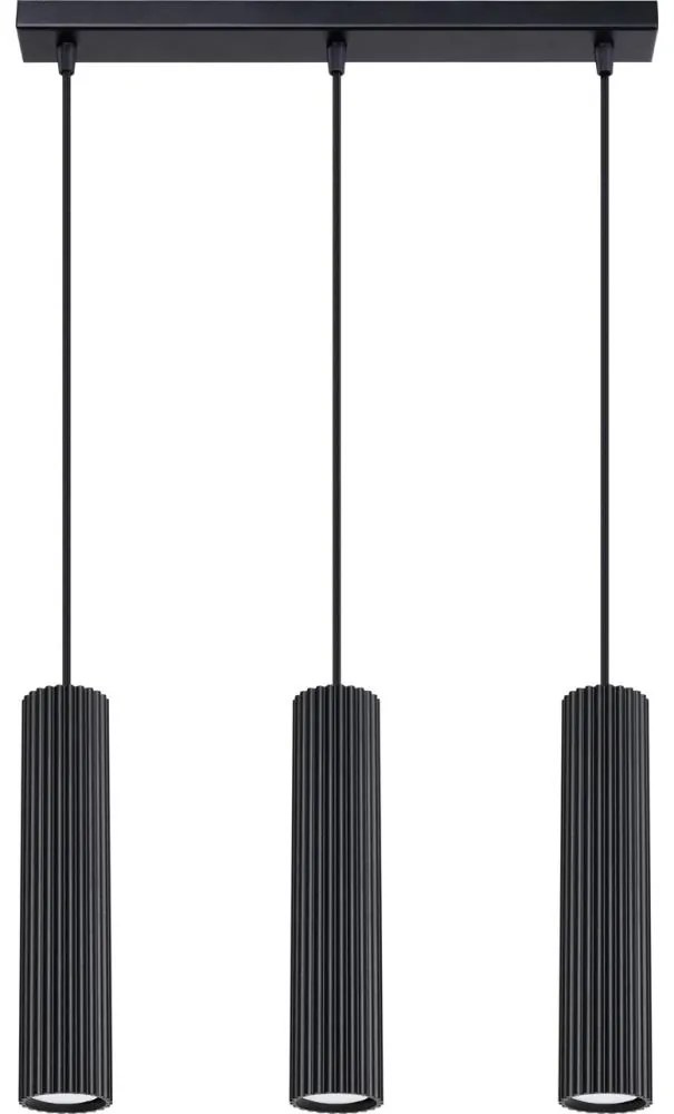 Sollux SL.1575 - Luster na lanku KARBON 3xGU10/10W/230V čierna