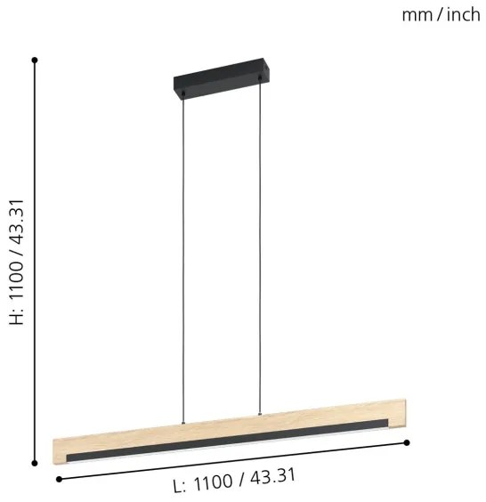 Eglo 99293 - LED Stmievateľný luster na lanku CAMACHO LED/25,5W/230V