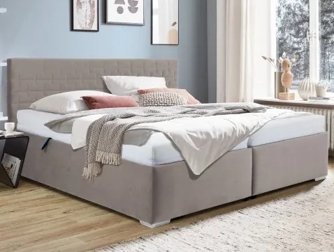 Posteľ Morty 180x200 cm, béžová látka, s matracmi%