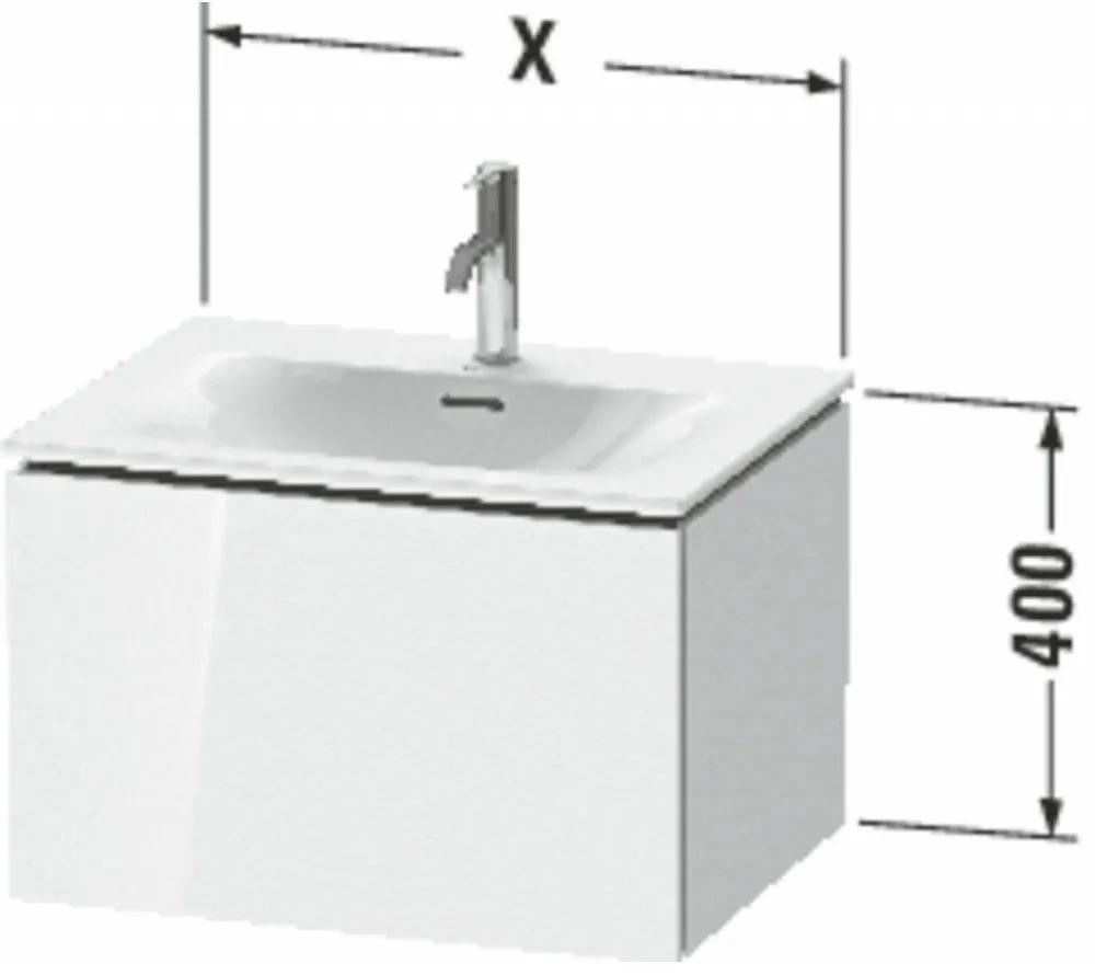 DURAVIT L-Cube závesná skrinka pod umývadlo, 1 zásuvka, 620 x 481 x 400 mm, biela vysoký lesk, LC613502222