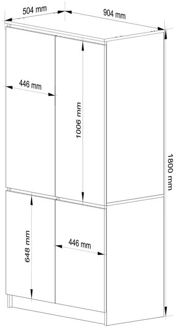 Skriňa S 90 4D CLP sonoma