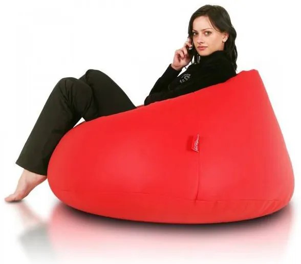 INTERMEDIC SK - Sedací vak Relax 110x70 cm | kreslo na oddych z ekokože alebo polyesteru, 300 l Farba: E06 - Červená (ekokoža)