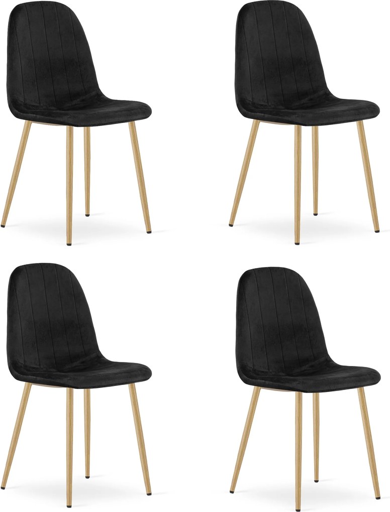 Jedálenská stolička PADVA VELVET, čierna