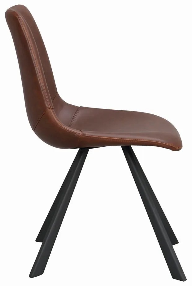 Hnedá jedálenská stolička s čiernymi nohami Rowico Alpha