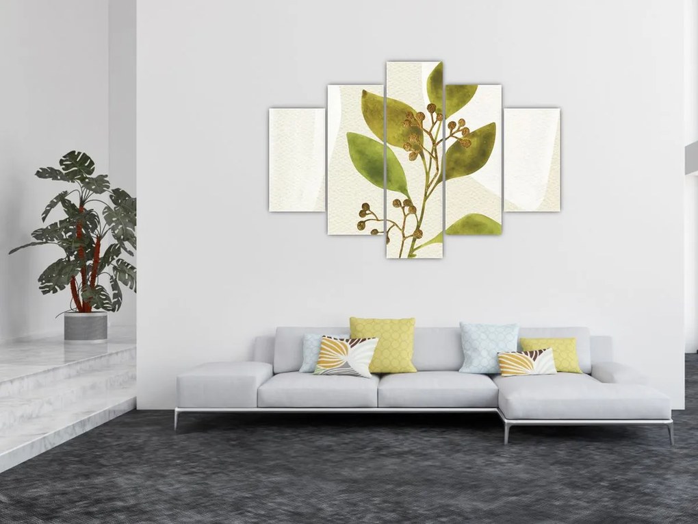 Obraz - Akvarelová vetvička N⁰1 (150x105 cm)