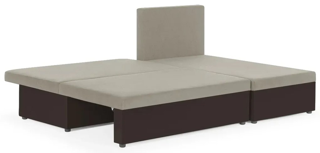 Rozkládací rohová sedací souprava ROLO Béžová/Hnědá