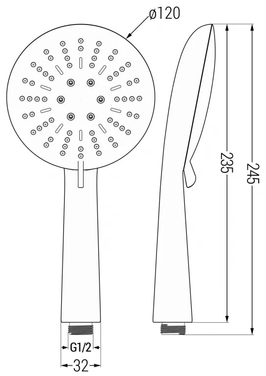 Mexen príslušenstvo - hlavica ručnej sprchy R67 Circle, 3-funkcie, chróm, 79567-00