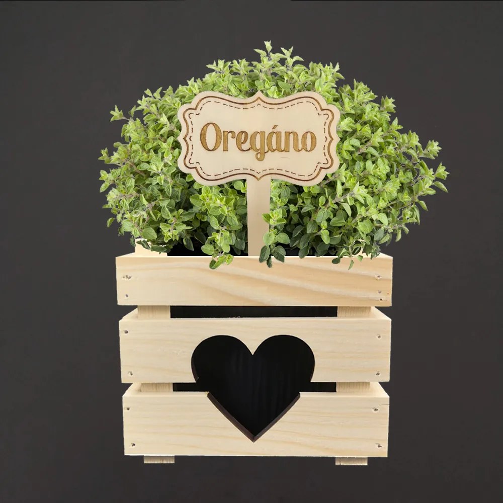 AMADEA Drevený zápich - ceduľka na bylinky Oregano, výška 20 cm, český výrobok