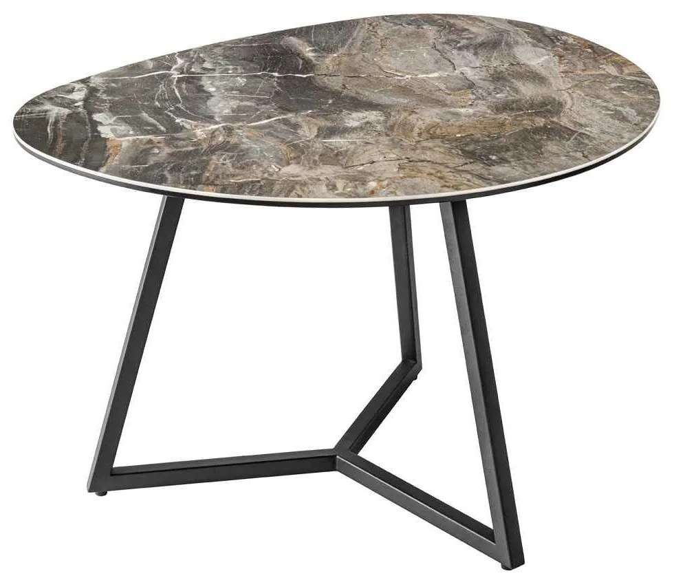 Keramický konferenčný stolík Paquita 70 cm taupe mramor