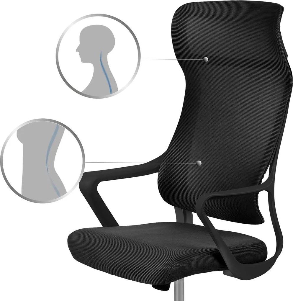 Kancelárska stolička z mikrosieťoviny Sofotel Labi - čierna