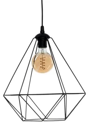 Závesné svietidlo BASKET 1xE27/60W/230V čierna
