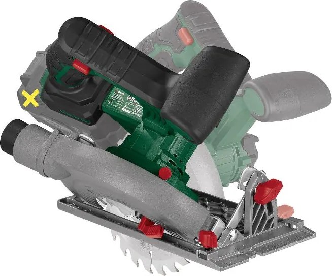 Parkside®  Aku ručná kotúčová píla 20 V Phksa 20-Li C4 + Smart akumulátor 20 V/4 Ah + Rýchlonabíjačka akumulátora 20 V/4,5 A  (800013030)