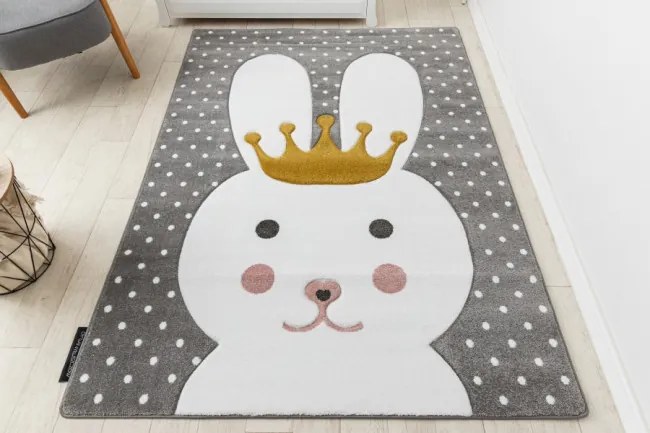 Koberec PETIT BUNNY KRÁLIK sivý
