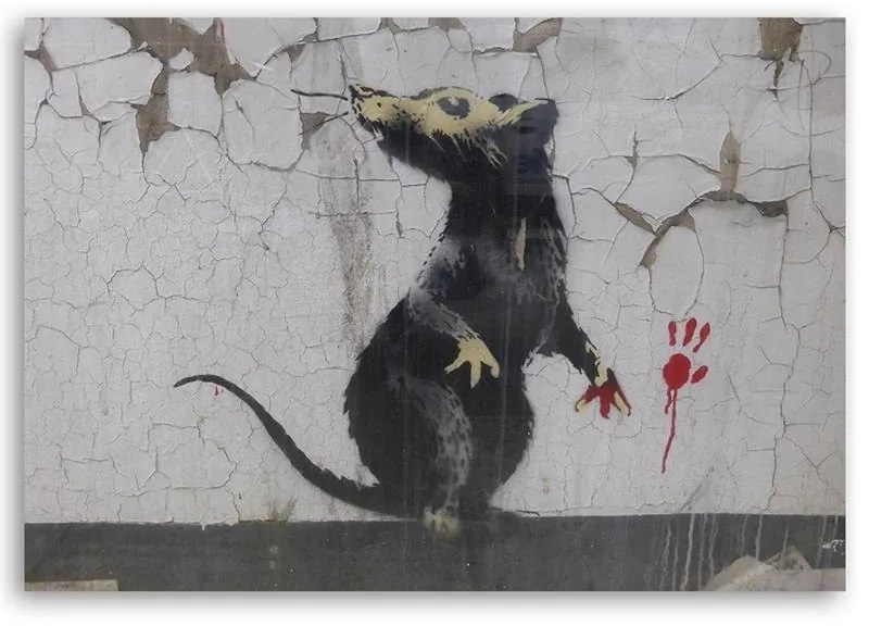 Gario Obraz na plátne Banksy krysia labka Rozmery: 120 x 80 cm