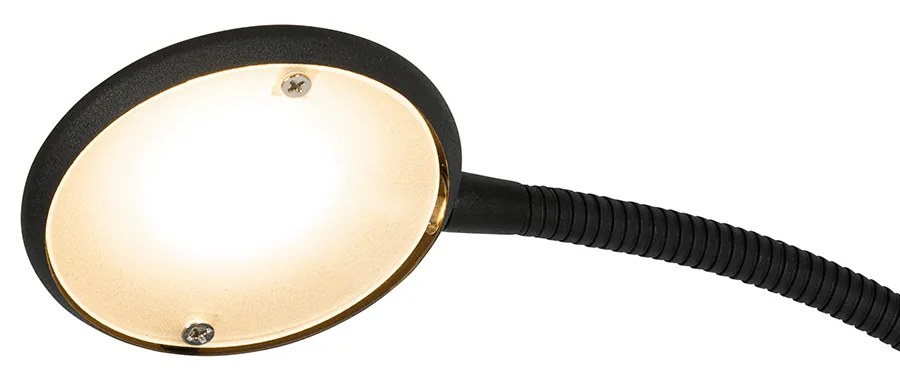 Stojaca lampa čierna vrátane LED a stmievača so svetlom na čítanie - Fez