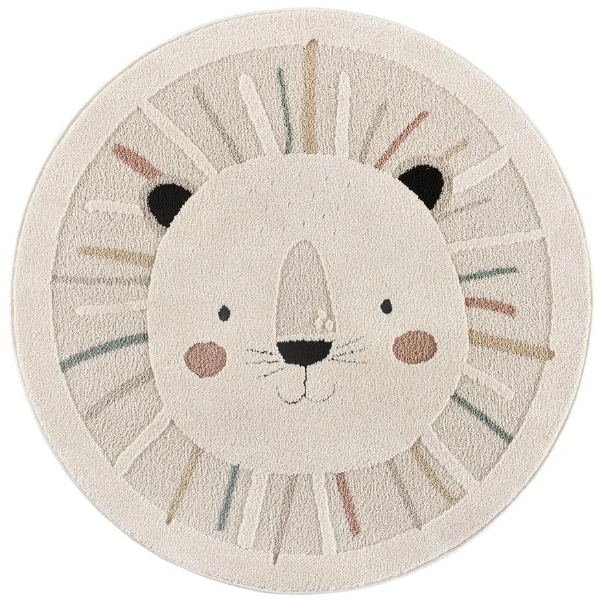 Krémovobiely detský koberec ø120 cm Clown – Universal
