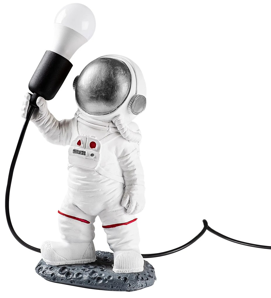 Stolní lampa Astronaut stříbrná/bílá
