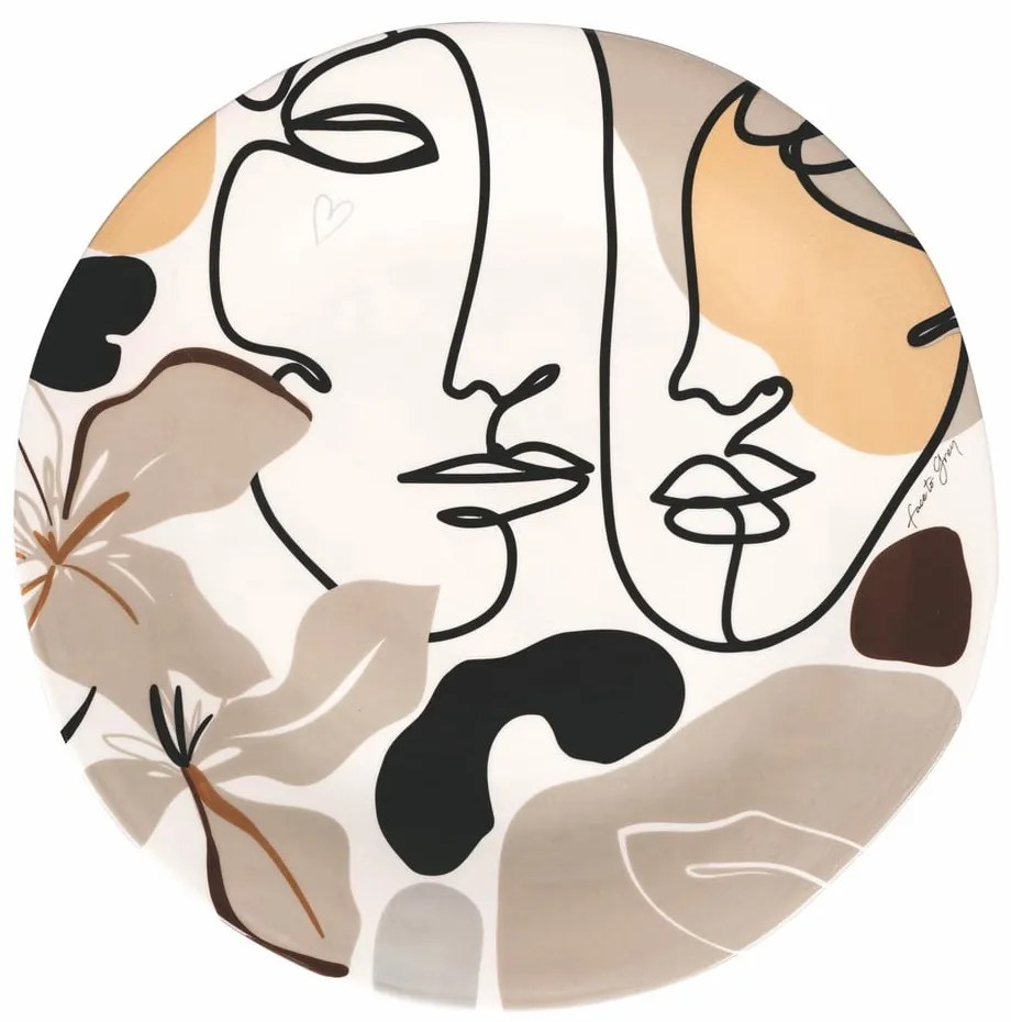 Keramický servírovací tanier VDE Tivoli 1996 Face to Grey, ø 39 cm