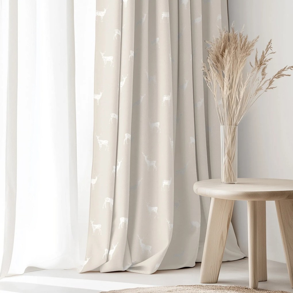 Goldea dekoračný záves natura – jeleňe na režnej 240x135 cm
