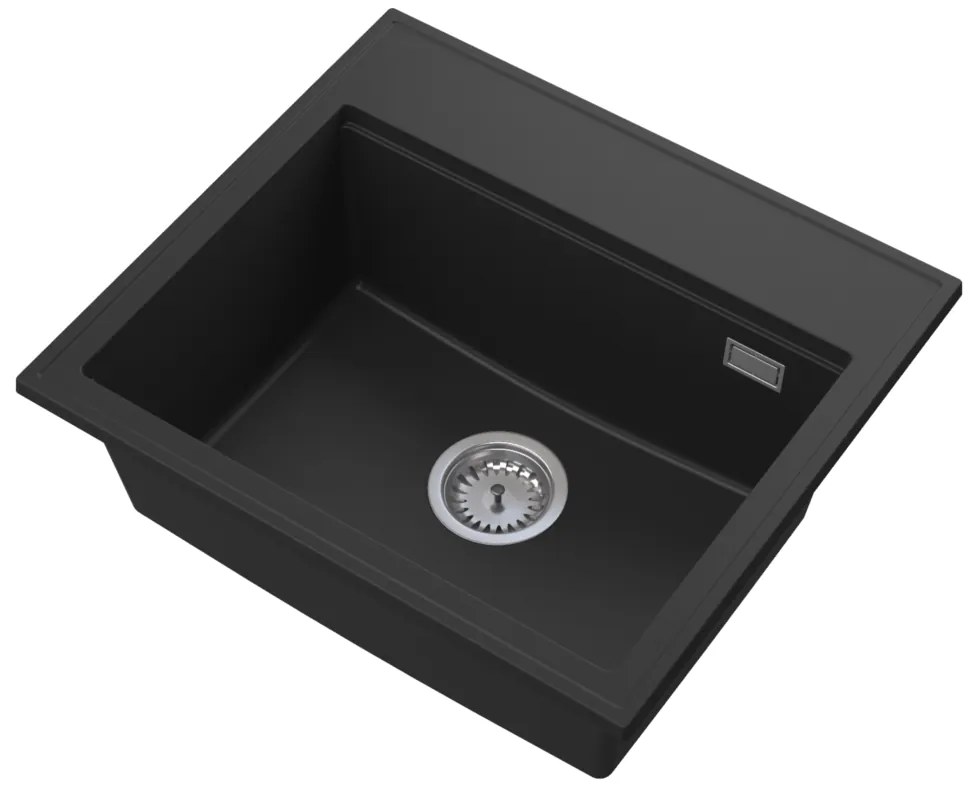 Gamma Modern 5055, 1-komorový granitový drez 560x500x210 mm, čierna, GMA-ZM-55-BK