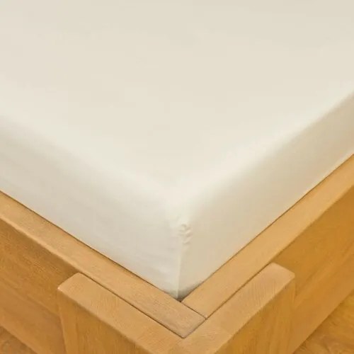 Kvalitex Saténové prestieradlo s gumou smotanová, 180 x 200 cm