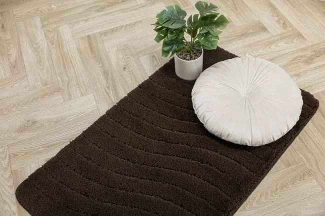 Kúpeľňový koberček Sara hnedý, vlny