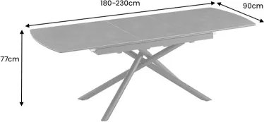 Rozkladací jedálenský stôl Mikado 46496 180/230x90cm Ceramik graphite marble - Komfort-nábytok