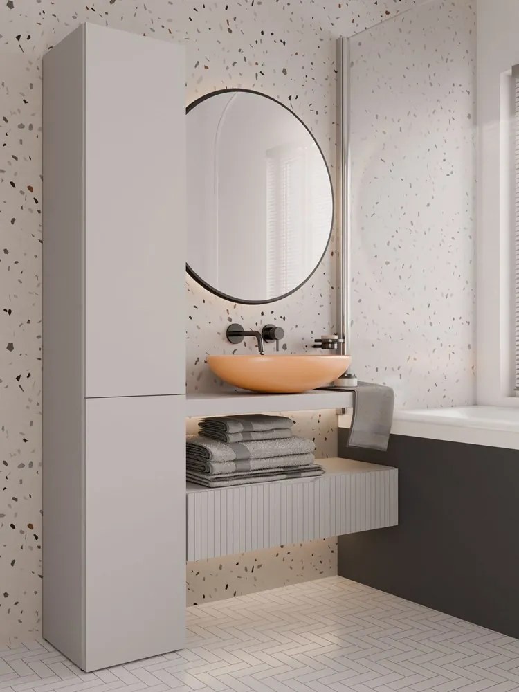 Kúpeľňová skrinka Neltossa 15 (kašmír). Akcia -23%. Vlastná spoľahlivá doprava až k Vám domov. 1133022