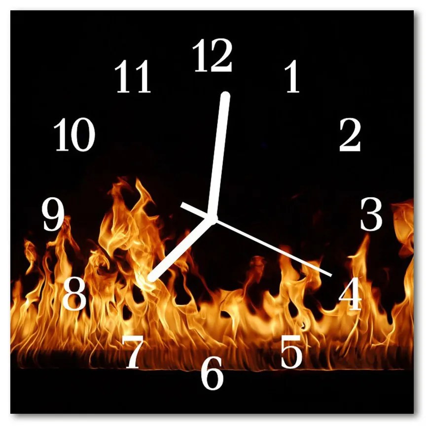 Sklenené hodiny štvorcové Požiarne 30x30 cm