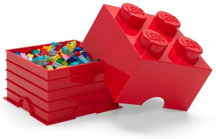 Červený úložný box štvorec LEGO®
