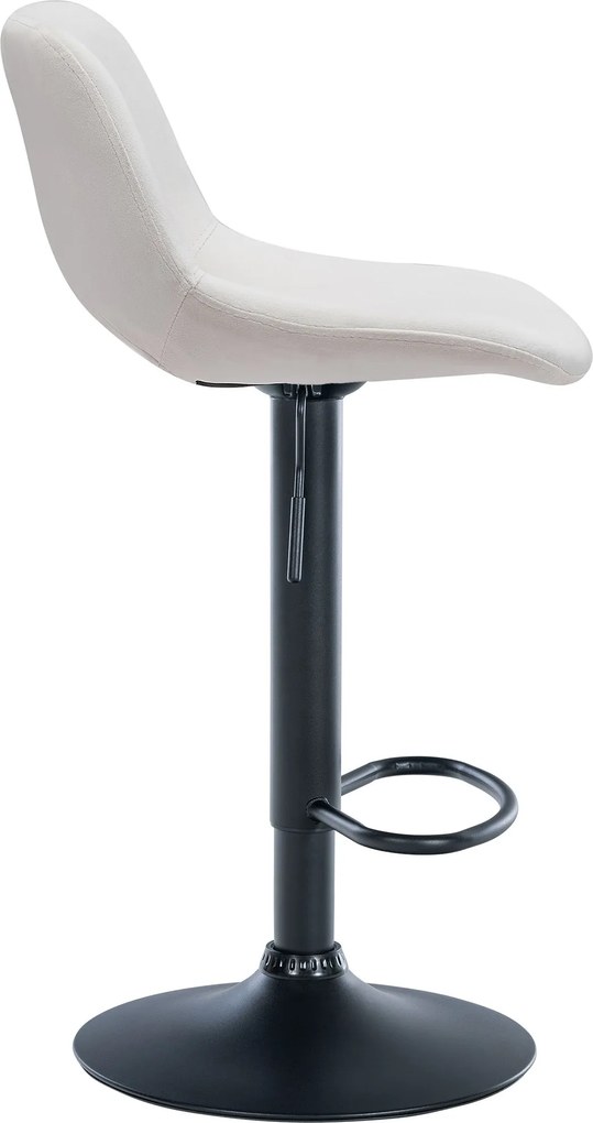 Barová stolička Camden - zamat, čierny rám - Krémová