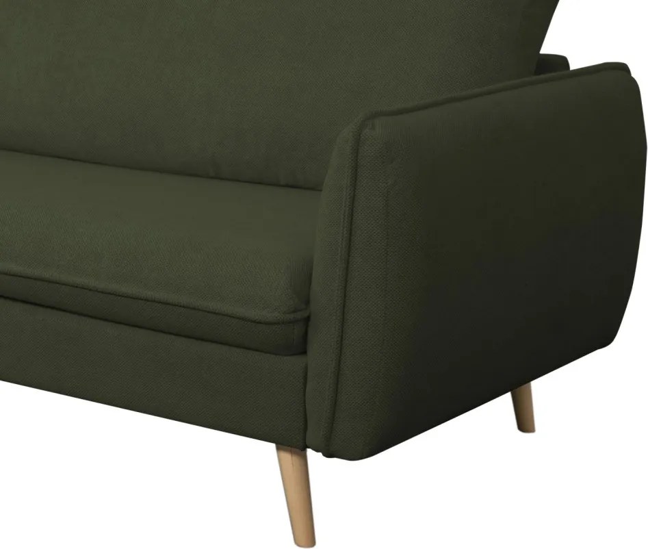 Rohová sedačka Salma, tmavo zelená látka, univerzálna pravá/ľavá