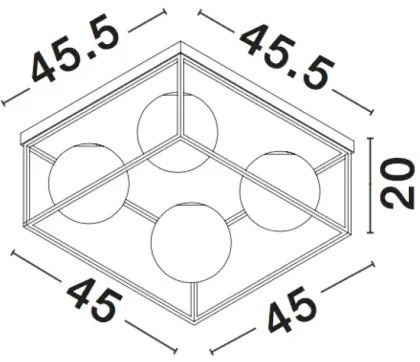 Dizajnové stropné svietidlo Juliet 45 Mosadz