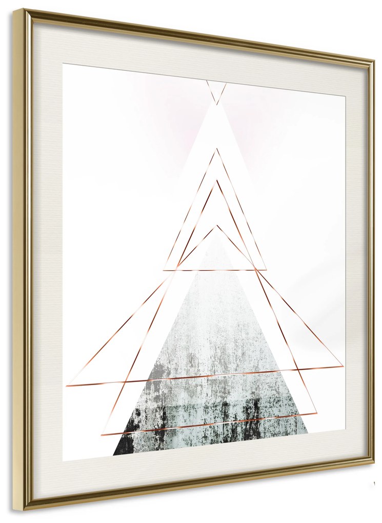 Artgeist Plagát - Geometric Abstraction (Square) [Poster] Veľkosť: 30x30, Verzia: Zlatý rám s passe-partout