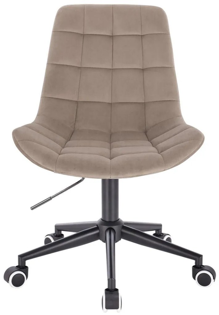 LuxuryForm DESIGN Stolička PARIS VELUR na čiernej podstave s kolieskami - latte