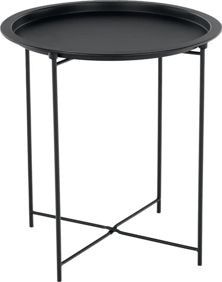 Príručný stolík s odnímateľnou táckou, čierna, RENDER