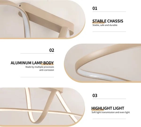 Brilagi-LED Stmievateľný prísadený luster TWISTER LED/60W/230V 3000-6000K béžový + diaľkové ovládanie