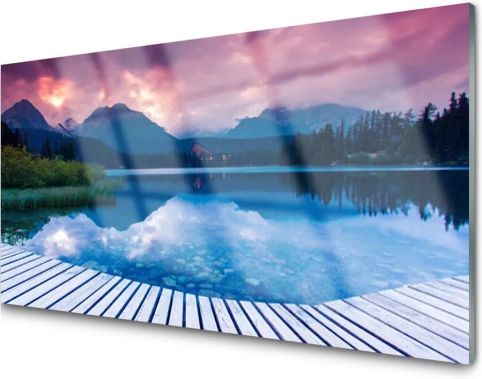 Obraz na akrylátovom skle Hora Jazero Príroda