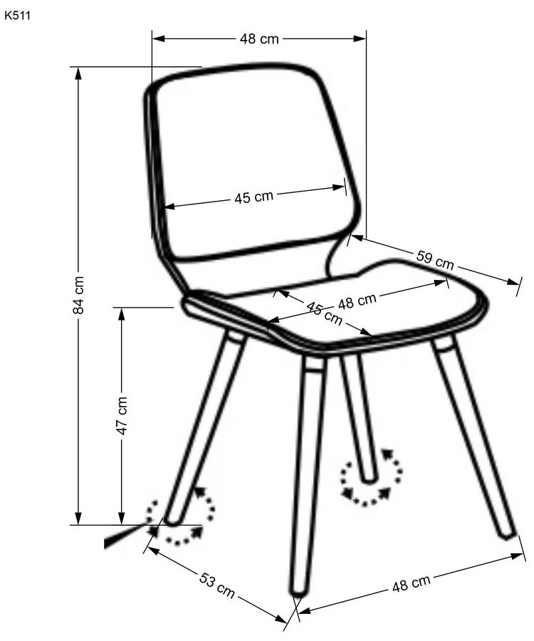 Halmar Jedálenská stolička K511 krémová / orech