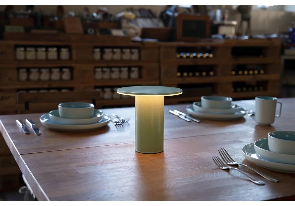 Zelená LED stmievateľná stolová lampa (výška 18 cm) Fungo – Remember