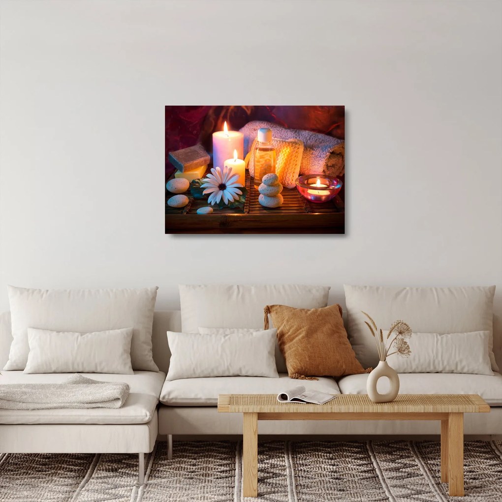Sklenený obraz - Chvíľka odpočinku (70x50 cm)