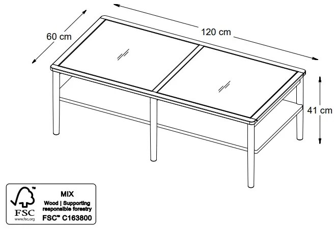 Dizajnový konferenčný stolík Dallan 120 cm prírodný dub