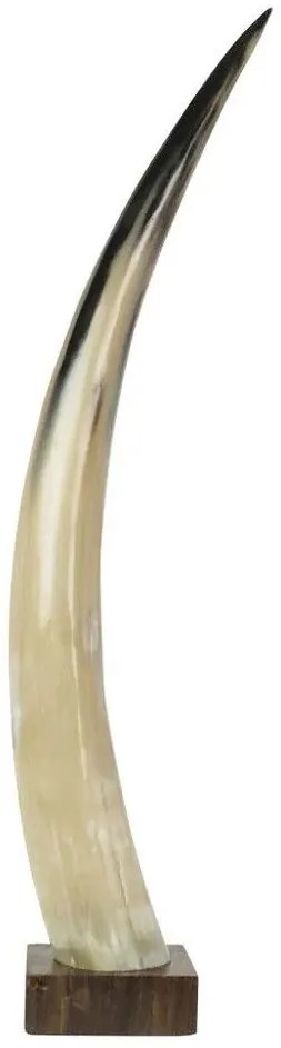 Dekoratívny roh Bizon na drevenom podstavci - 65cm