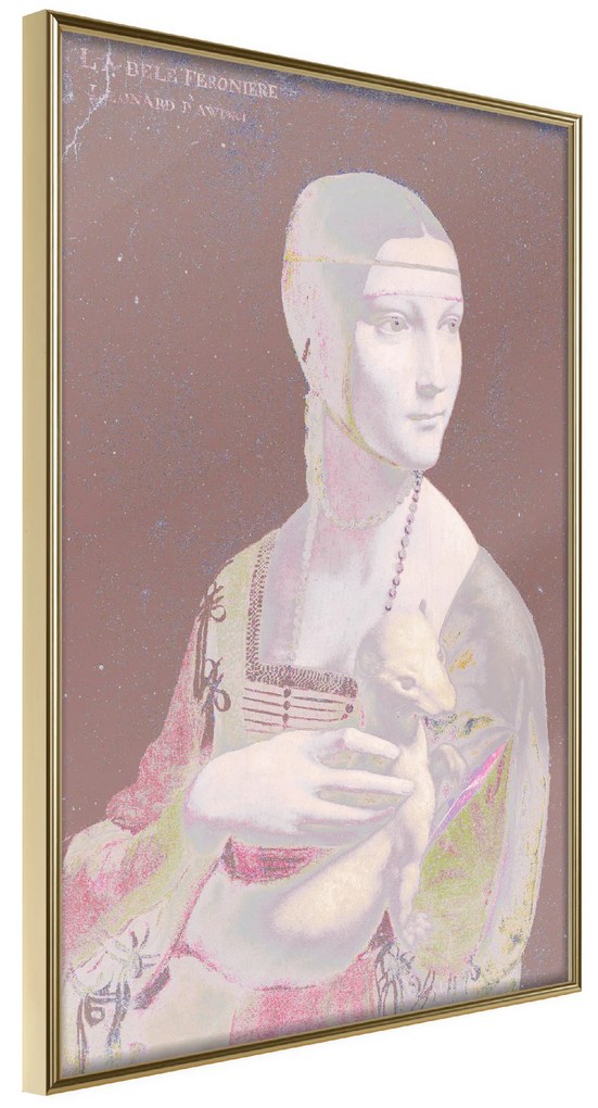 Artgeist Plagát - Pastel Lady [Poster] Veľkosť: 30x45, Verzia: Čierny rám s passe-partout